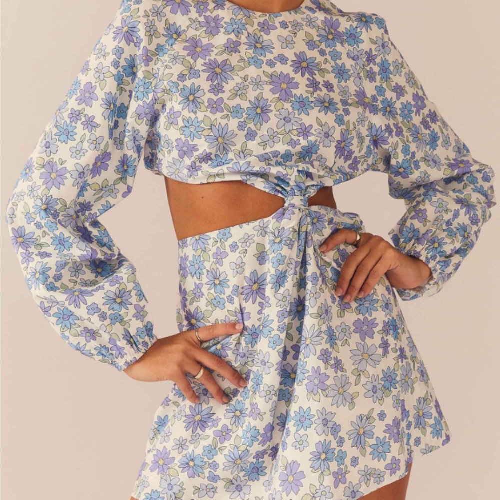 Floral Tie-Front Dress